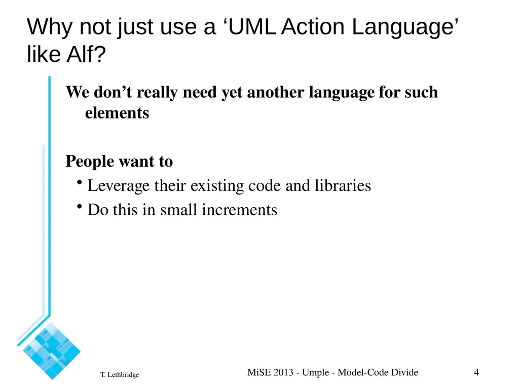Model-Oriented Programming: Bridging the - slide 4 of 9