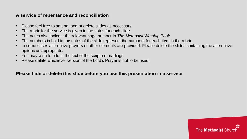A service of repentance and reconciliation Please - slide 1 of 18