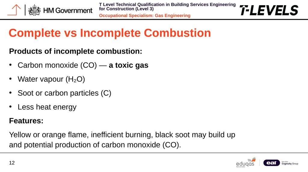 Occupational Specialism: Gas Engineering K1.16 - slide 12 of 31