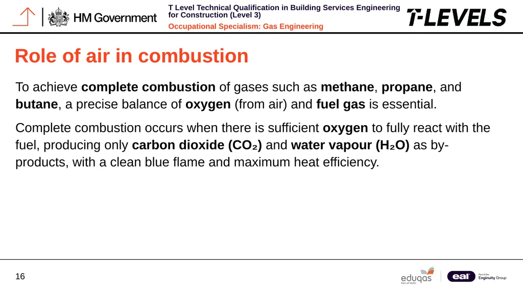 Occupational Specialism: Gas Engineering K1.16 - slide 16 of 31