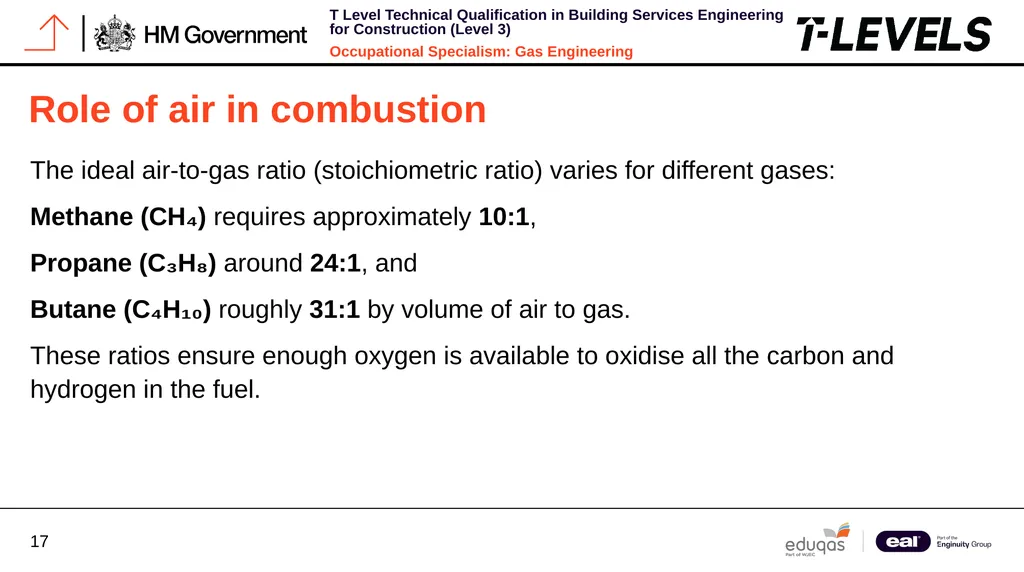 Occupational Specialism: Gas Engineering K1.16 - slide 17 of 31