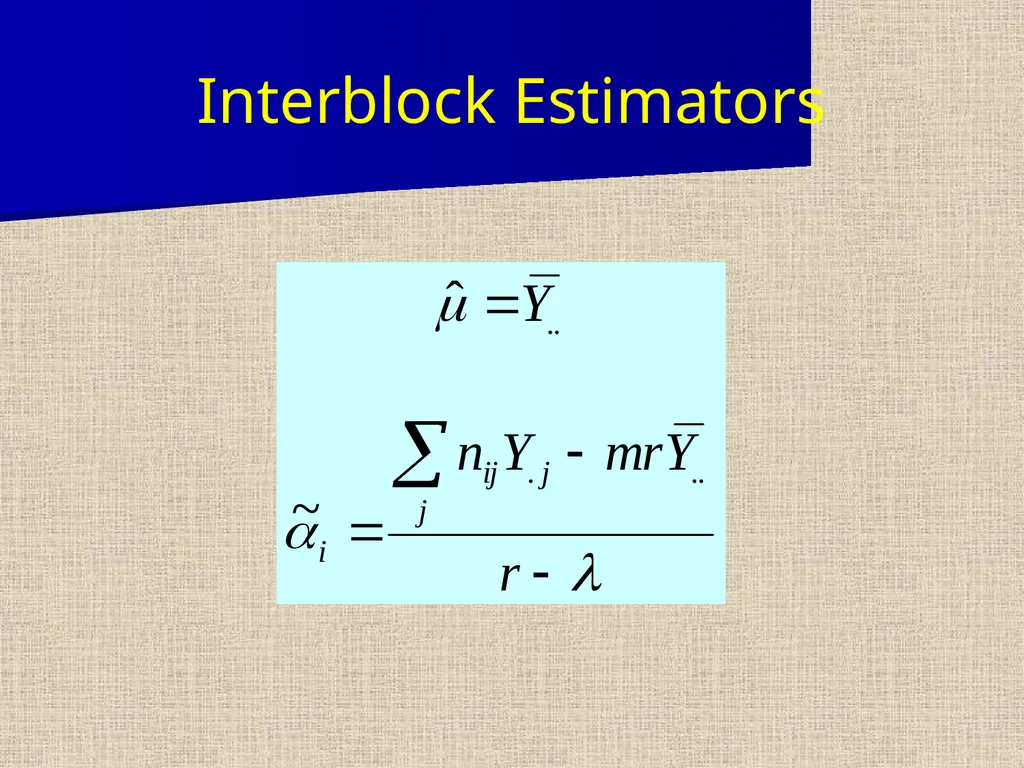 Balanced Incomplete Block Design (BIBD) Notation - slide 12 of 17