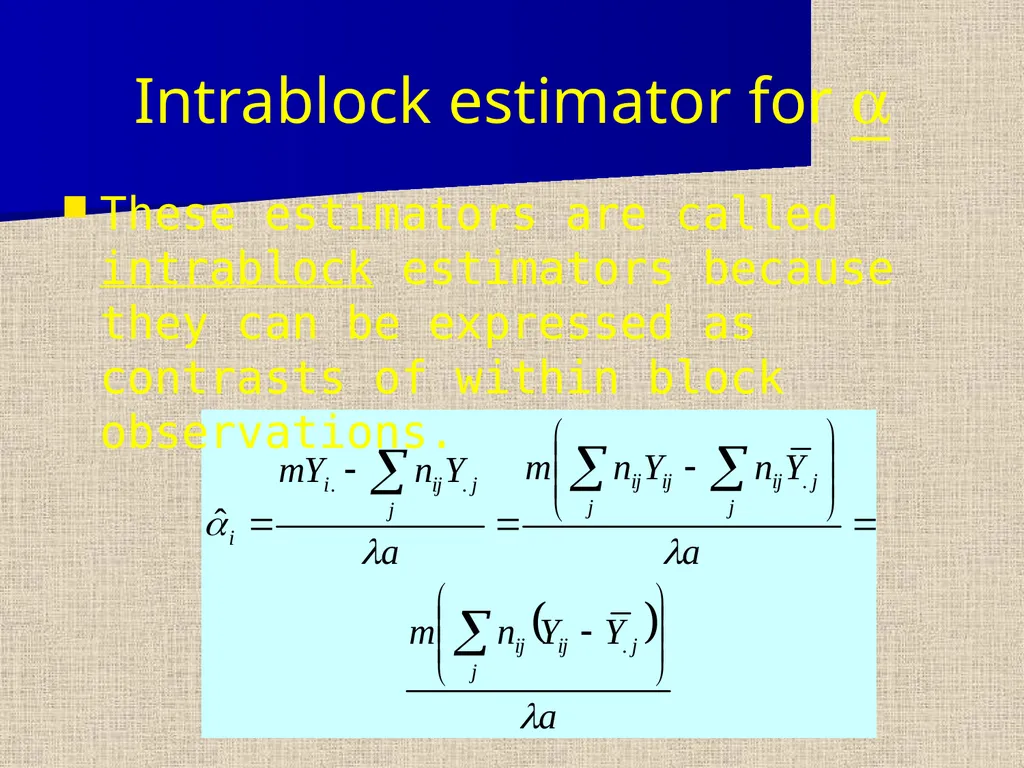 Balanced Incomplete Block Design (BIBD) Notation - slide 6 of 17