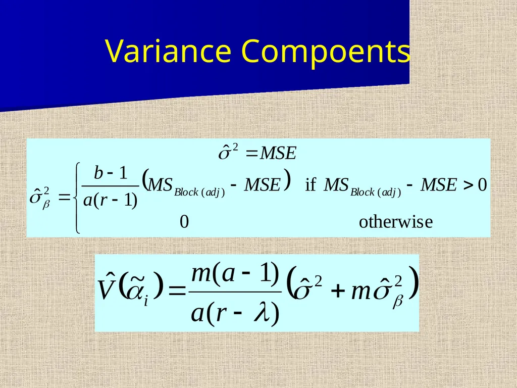 Balanced Incomplete Block Design (BIBD) Notation - slide 15 of 17