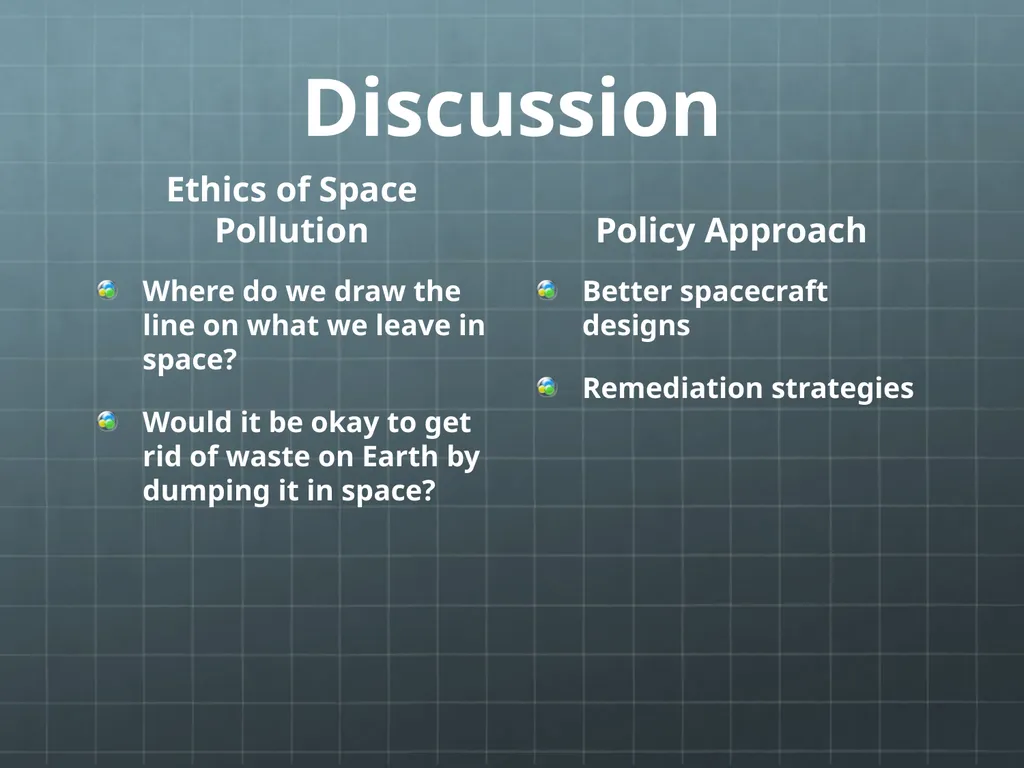 Space Debris Roberta Farrington Man-made Space - slide 5 of 6