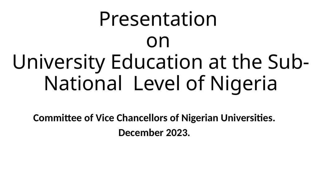 Presentation on University Education at the - slide 1 of 19