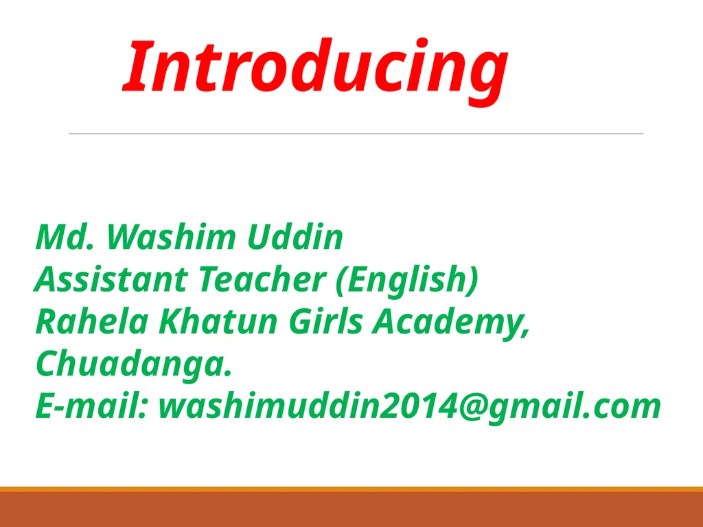 Welcome Introducing Md. Washim Uddin Assistant - slide 2 of 19
