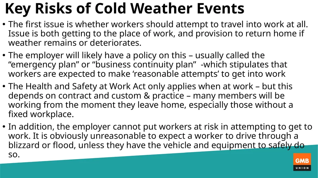 Cold Weather Working Dan Shears National HS&E - slide 6 of 20