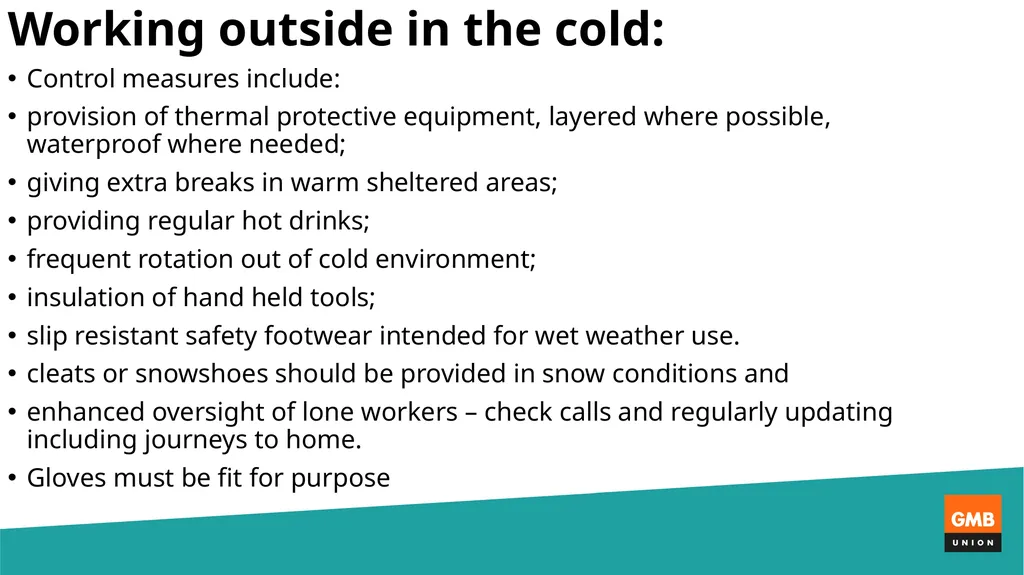 Cold Weather Working Dan Shears National HS&E - slide 14 of 20
