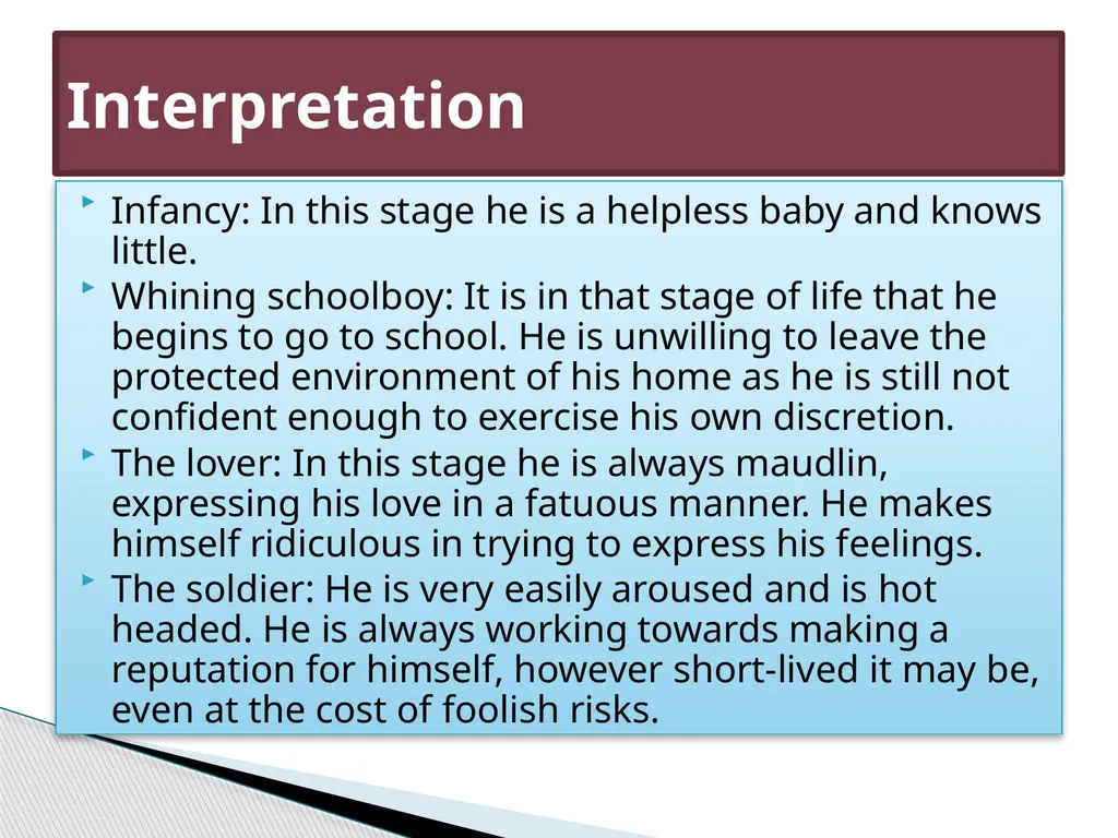 All the World’s is Stage Interpretation All the - slide 4 of 13