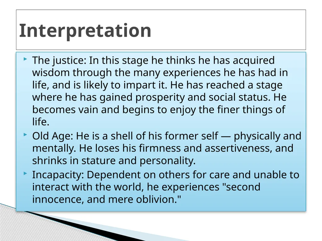 All the World’s is Stage Interpretation All the - slide 5 of 13