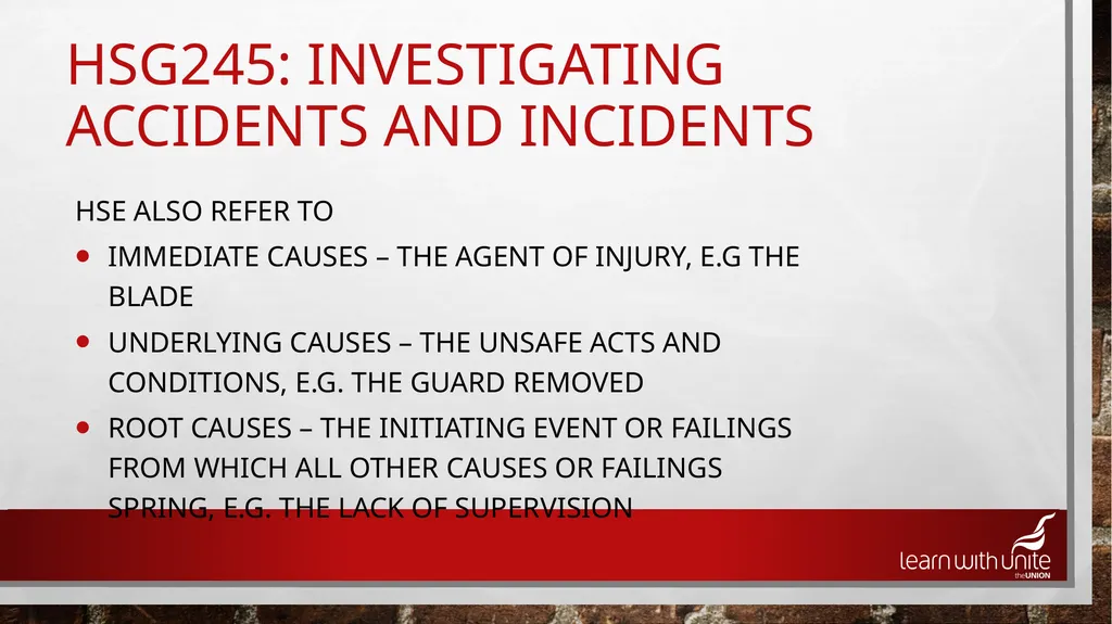 Accident Investigation Most of the cost is hidden - slide 22 of 26