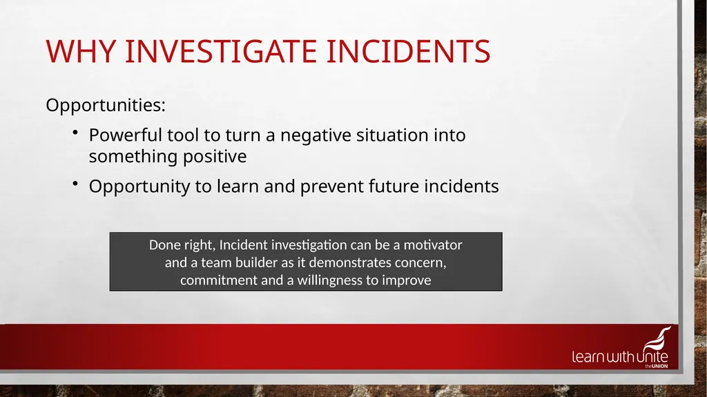 Accident Investigation Most of the cost is hidden - slide 5 of 26