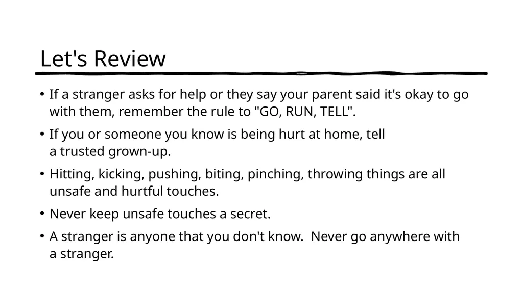 Rules to Protect Yourself Erin's Law Lesson Grade - slide 10 of 11