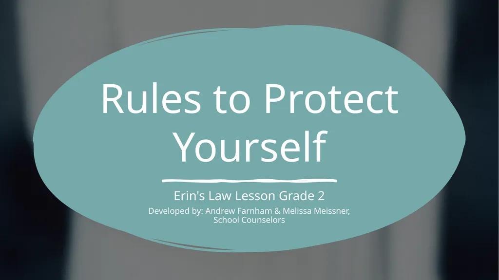 Rules to Protect Yourself Erin's Law Lesson Grade - slide 1 of 11