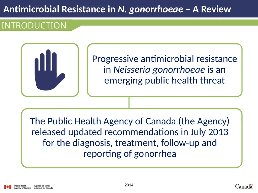 Antimicrobial Resistance in N. gonorrhoeae A - slide 2 of 39
