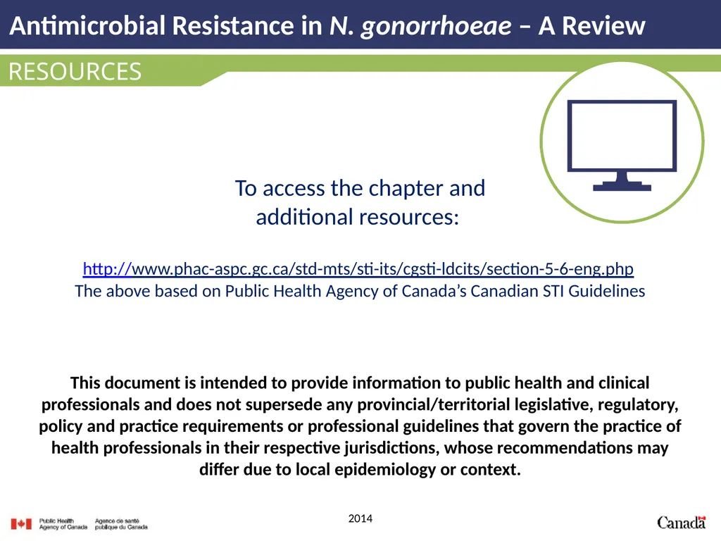 Antimicrobial Resistance in N. gonorrhoeae A - slide 39 of 39