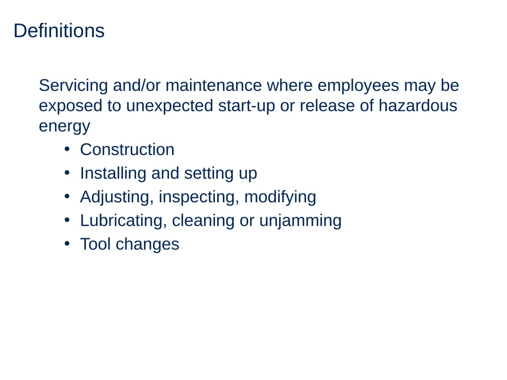 Lock Out Tag Out Hazardous Energy Control - slide 7 of 30