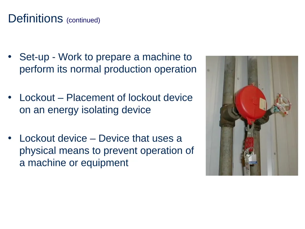 Lock Out Tag Out Hazardous Energy Control - slide 8 of 30