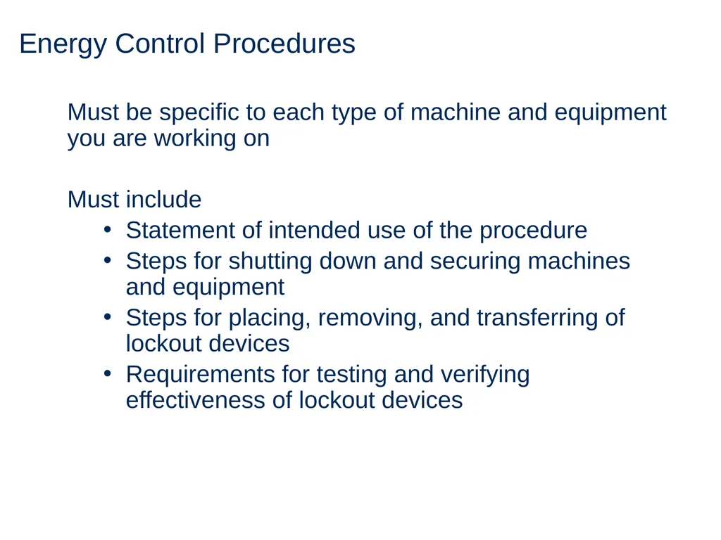 Lock Out Tag Out Hazardous Energy Control - slide 15 of 30