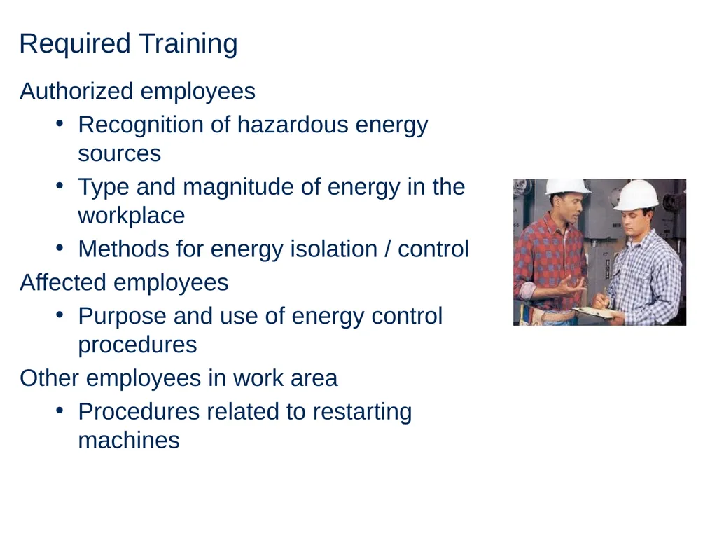 Lock Out Tag Out Hazardous Energy Control - slide 16 of 30