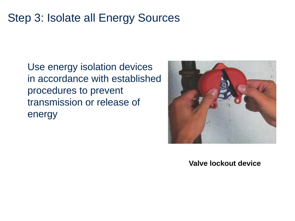 Lock Out Tag Out Hazardous Energy Control - slide 23 of 30