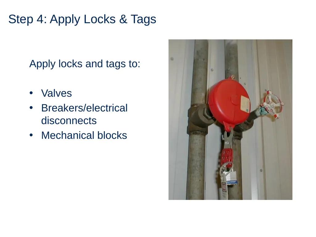 Lock Out Tag Out Hazardous Energy Control - slide 24 of 30