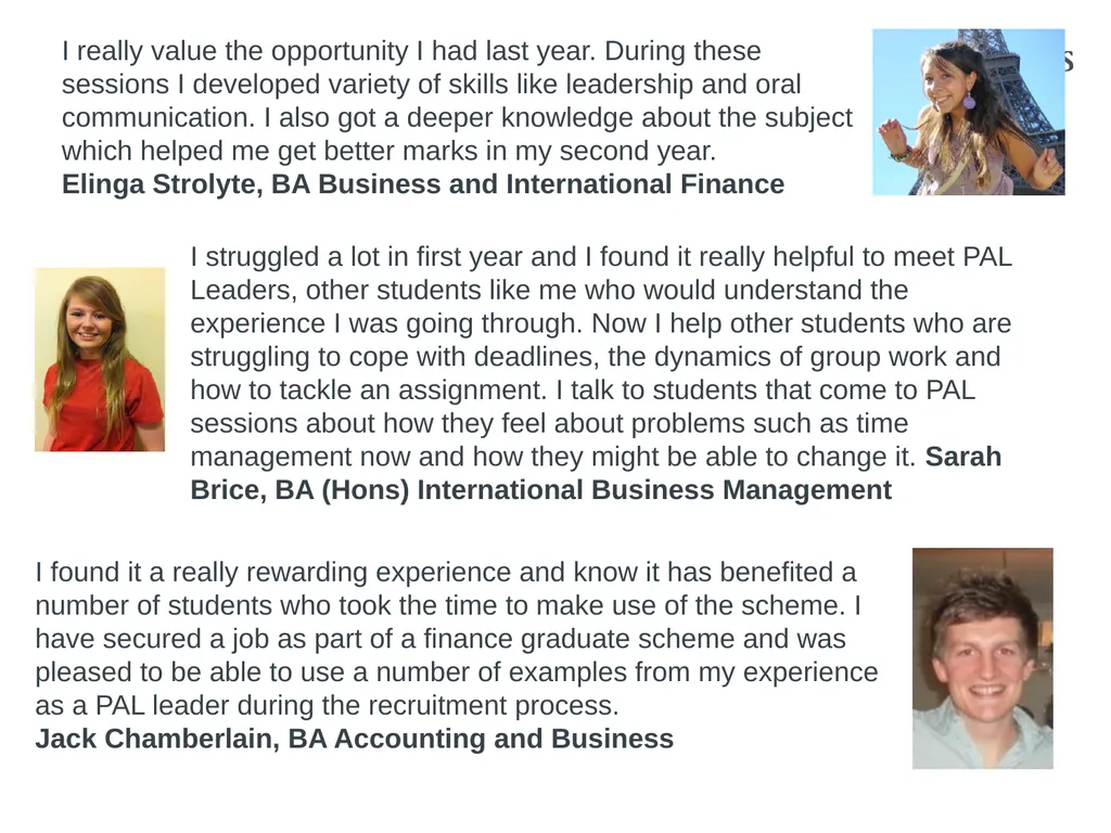 Peer Advice on Learning (PAL): What’s in it for - slide 7 of 16