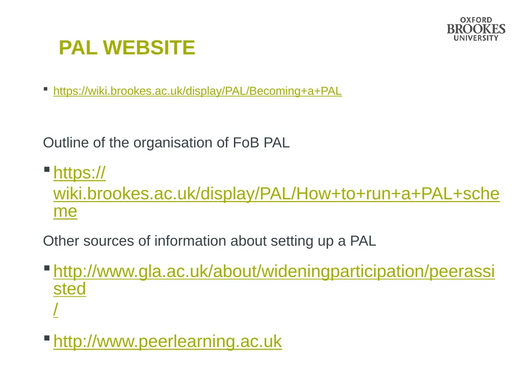 Peer Advice on Learning (PAL): What’s in it for - slide 16 of 16