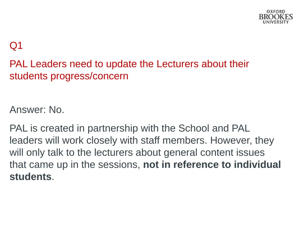 Peer Advice on Learning (PAL): What’s in it for - slide 11 of 16