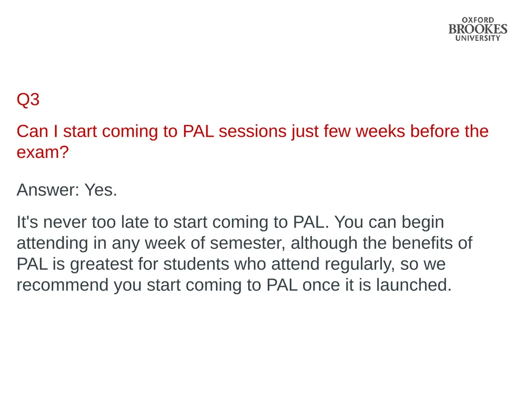 Peer Advice on Learning (PAL): What’s in it for - slide 13 of 16