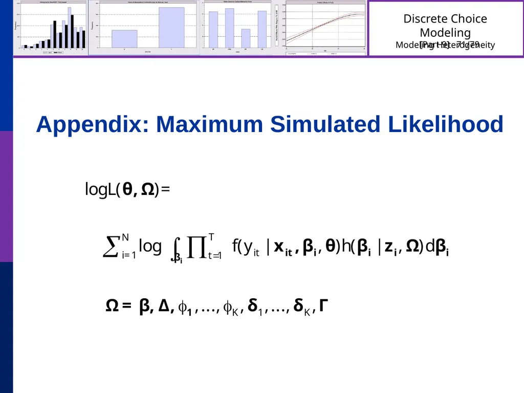 Discrete Choice Modeling William Greene Stern - slide 71 of 79