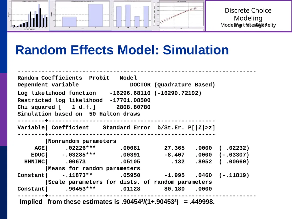 Discrete Choice Modeling William Greene Stern - slide 28 of 79