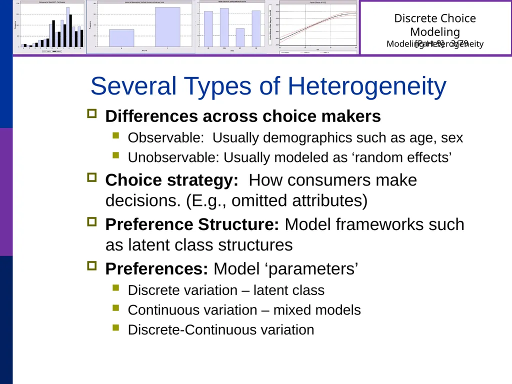 Discrete Choice Modeling William Greene Stern - slide 3 of 79