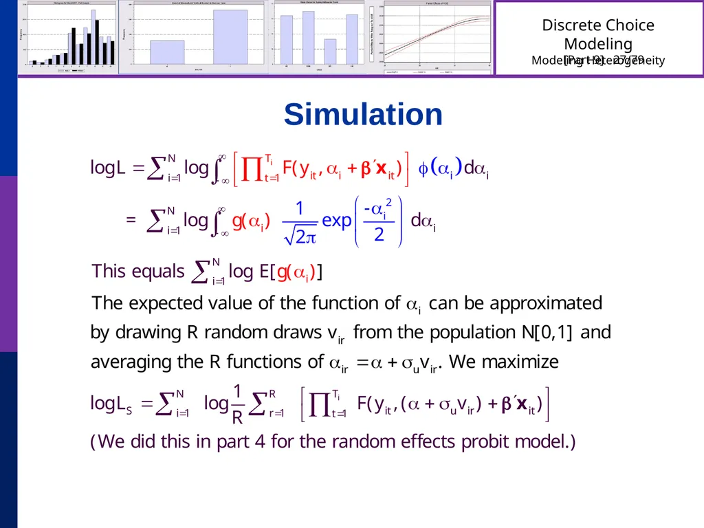 Discrete Choice Modeling William Greene Stern - slide 27 of 79