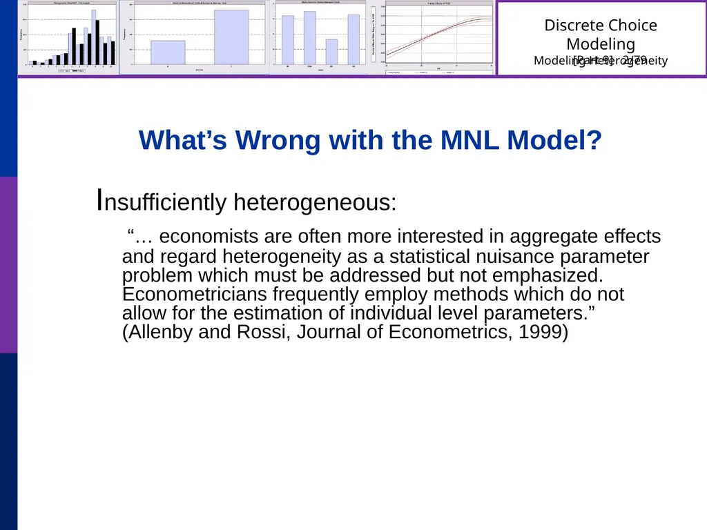 Discrete Choice Modeling William Greene Stern - slide 2 of 79
