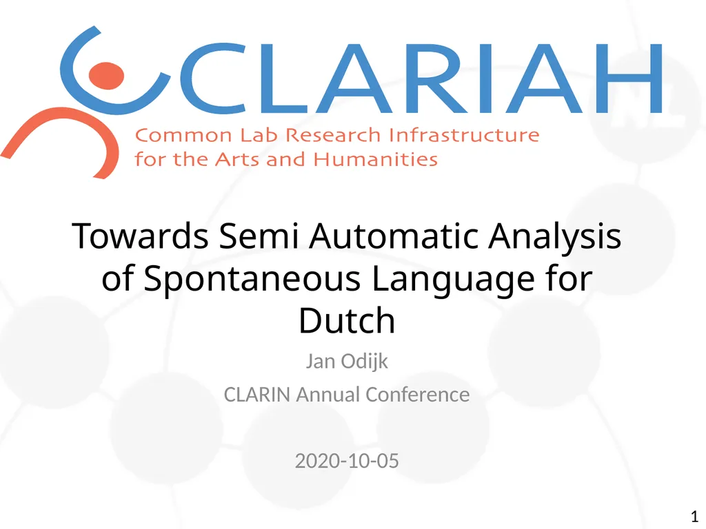 Towards Semi Automatic Analysis of Spontaneous - slide 1 of 39