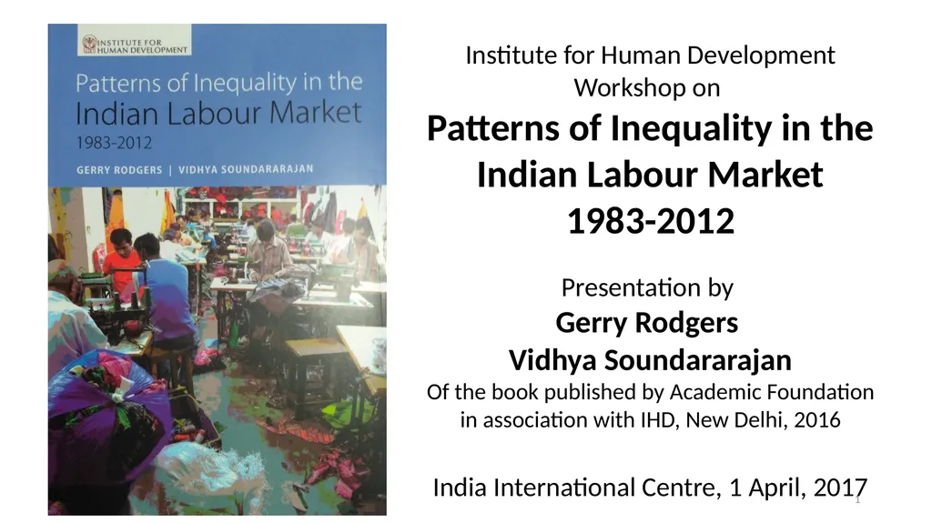 Institute for Human Development Workshop on - slide 1 of 23