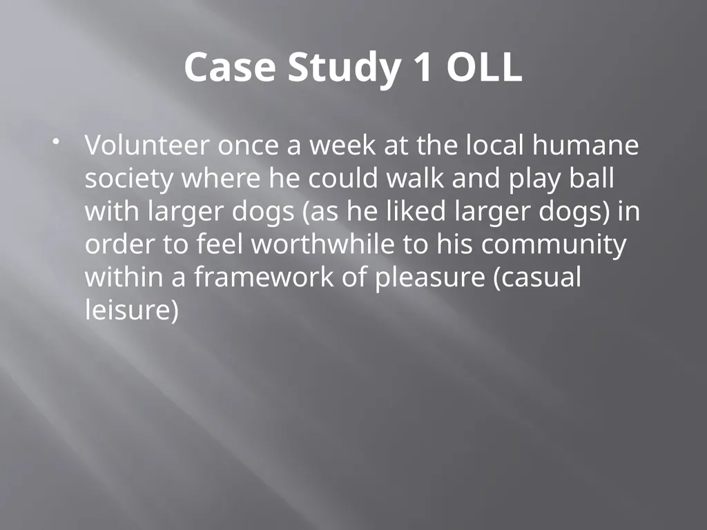 Using the Serious Leisure Perspective in Mental - slide 27 of 36