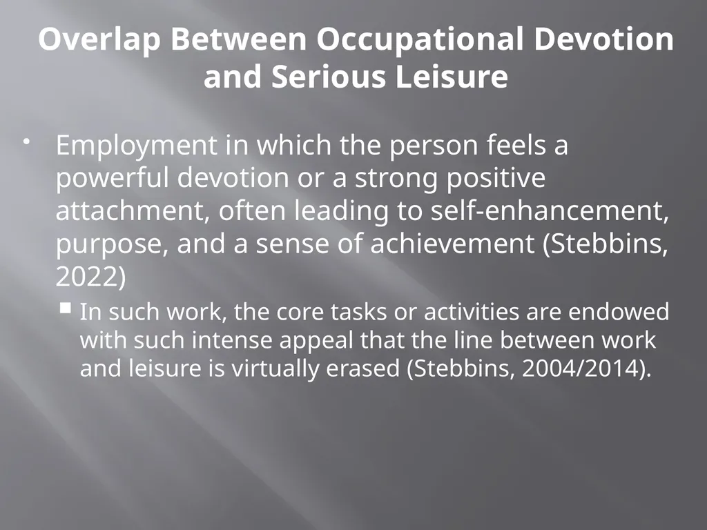 Using the Serious Leisure Perspective in Mental - slide 17 of 36