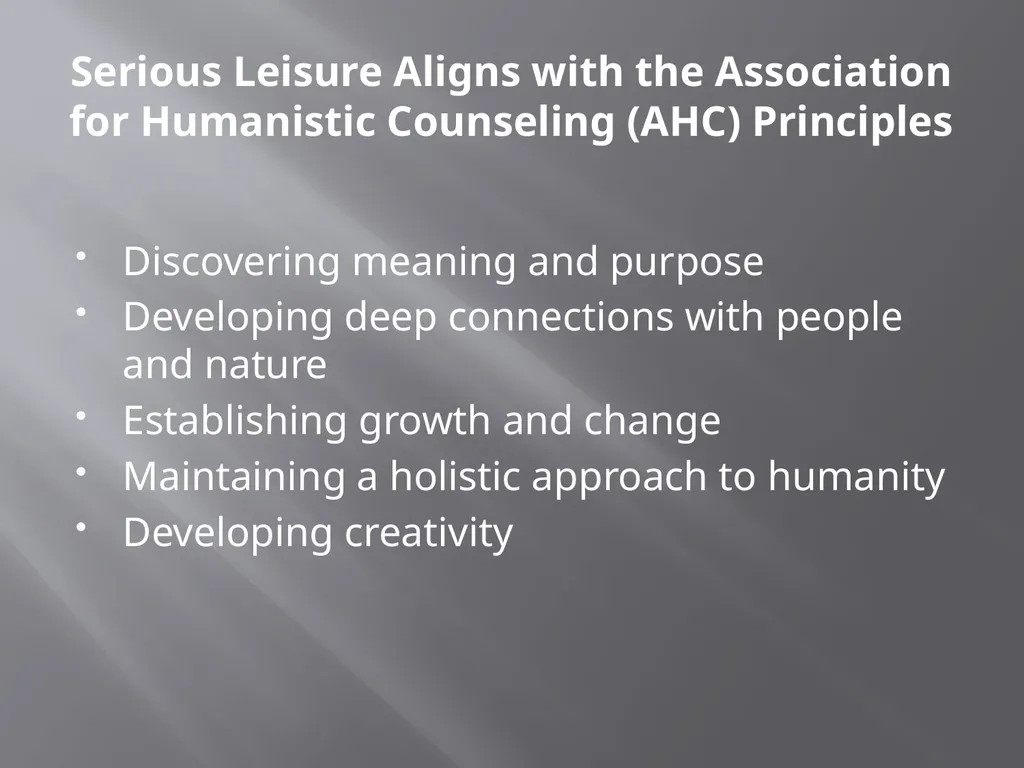 Using the Serious Leisure Perspective in Mental - slide 15 of 36