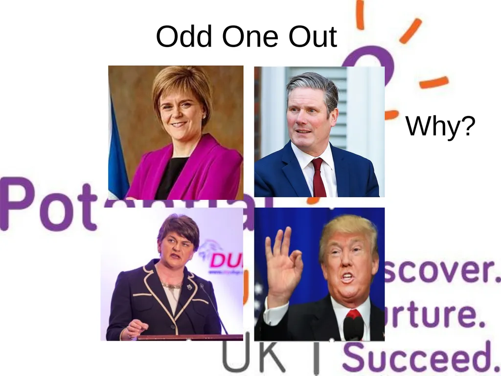 Odd One Out Why? Which one is the odd one - slide 4 of 5