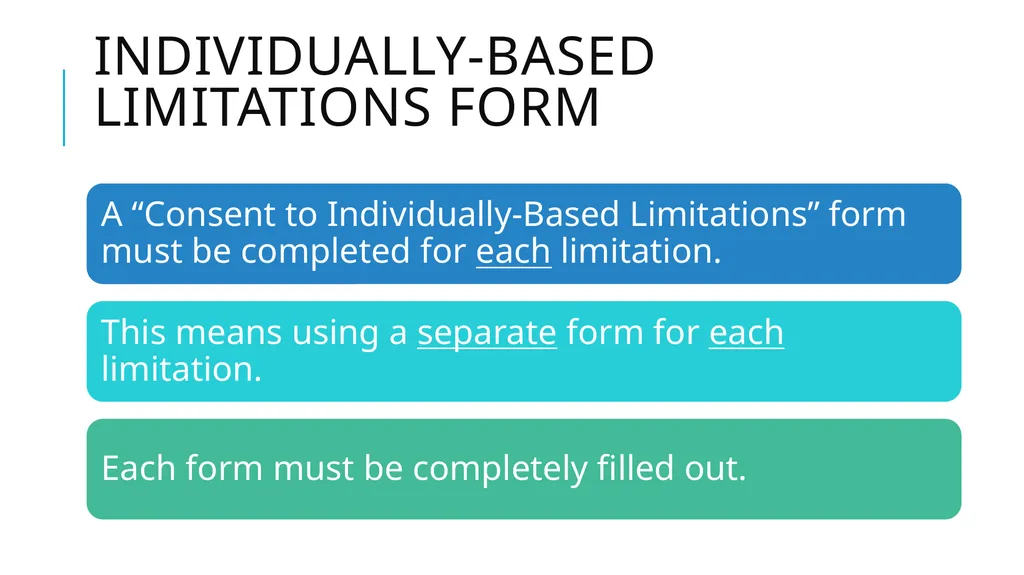 Individually-Based limitations Process and - slide 9 of 40