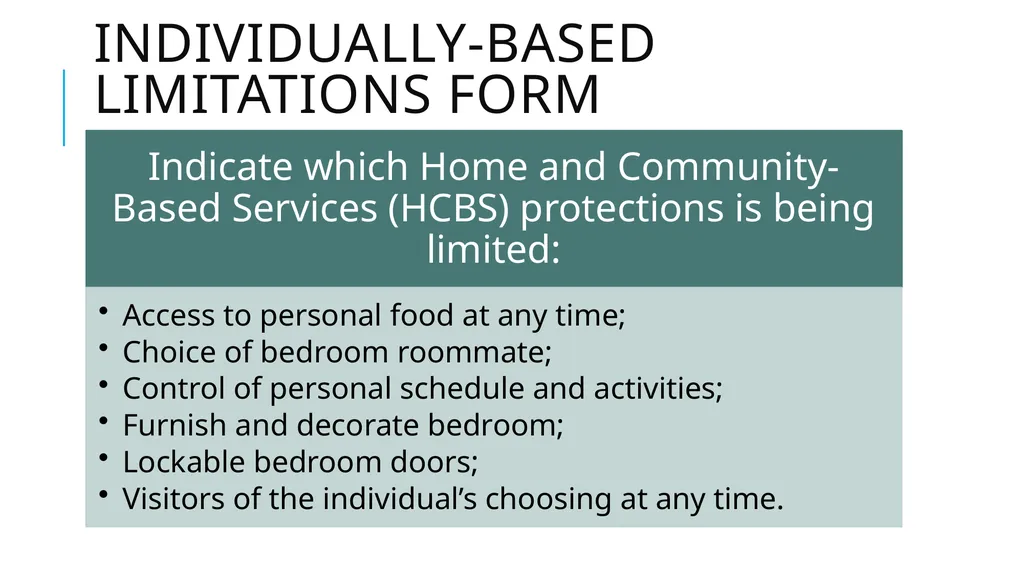 Individually-Based limitations Process and - slide 16 of 40