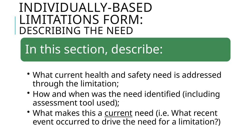 Individually-Based limitations Process and - slide 22 of 40