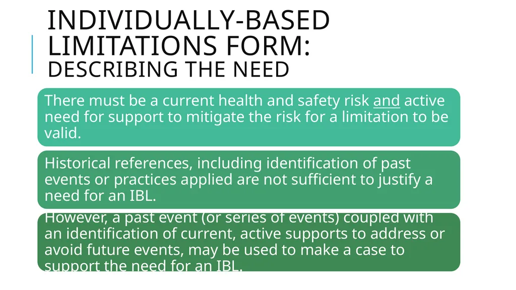Individually-Based limitations Process and - slide 23 of 40