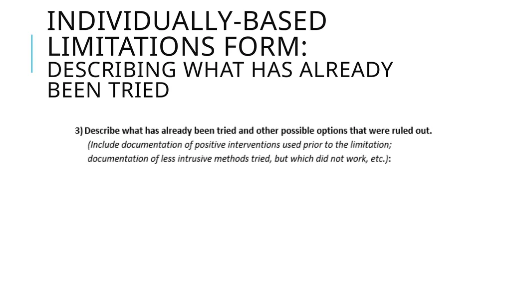 Individually-Based limitations Process and - slide 24 of 40