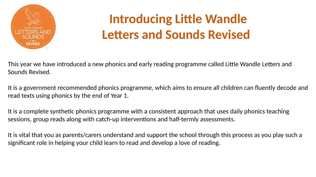 Introducing Little Wandle Letters and Sounds - slide 1 of 18
