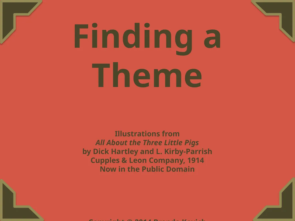 Finding a Theme Featuring “The Three Little Pigs” - slide 2 of 20