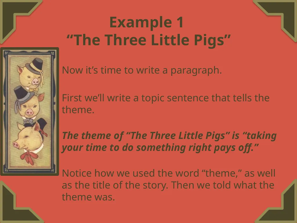 Finding a Theme Featuring “The Three Little Pigs” - slide 7 of 20